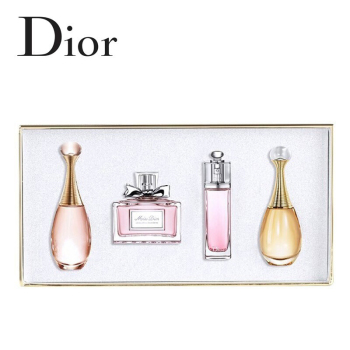 Dior迪奥小姐迷你香水礼盒5ml*4 粉红魅惑+真我淡香水/浓香水+甜心小姐